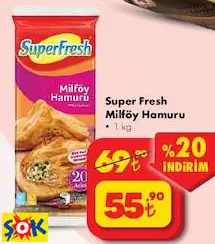 SUPER FRESH MİLFÖY HAMURU 1 KG SUPER FRESH MİLFÖY HAMURU 1 KG